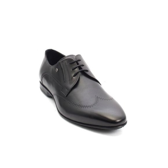 ROBERTO SERPENTINI 27534 Black Leather Lace-Up Dress Shoes
